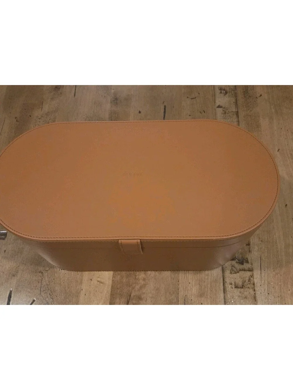 Dyson Airwrap Brown Leather Storage Case ONLY Hard Case Magnetic Clasp